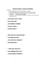 English worksheet: worksheet on questions