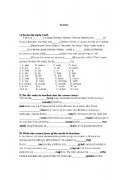 English worksheet: diverse test