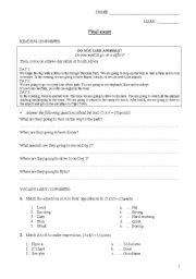 English worksheet: Final Exam for students of 14