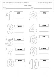 English Worksheet: Numbers