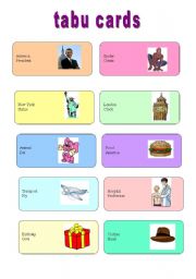 English Worksheet: Game: TABU