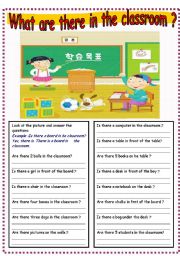 English Worksheet: What are there in the clssroom?