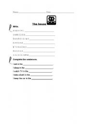 English worksheet: House