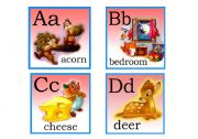 English worksheet: disney flash cards 