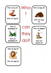 English Worksheet: What can they do? part1