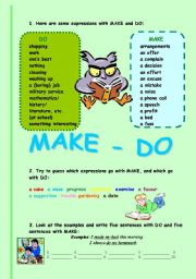 English Worksheet: make-do