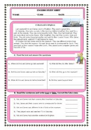 English Worksheet: Past Simple Reading Exercise