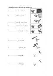 demonstratives: this ,that ,these , those