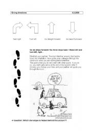 English Worksheet: giving directions