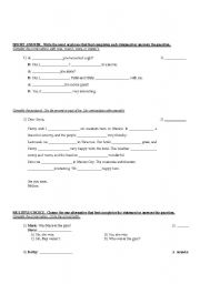 English Worksheet: BASIC ENGLISH GRAMMAR EXAM