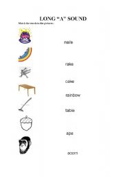 English Worksheet:  LONG A SOUND