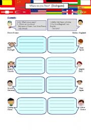 English Worksheet: Where are you from? (2 pages)