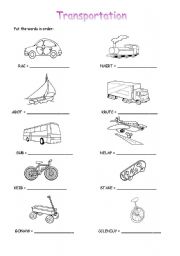 transportation esl worksheet by daflesha