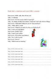 English Worksheet: Reported speech