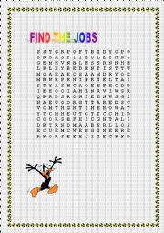 English worksheet: Find the jobs