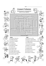 English Worksheet: Crossword Professions