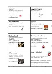 English Worksheet: where do you want to go? activity cards