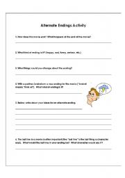 English Worksheet: alternate ending worksheet