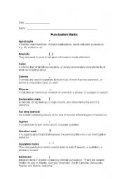 English Worksheet: Punctuation 