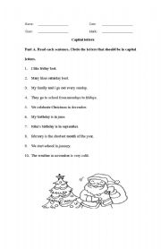 English worksheet: Capital letter