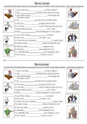 English Worksheet: The two presents