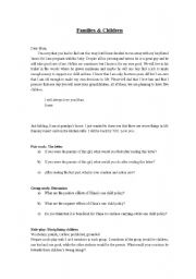 English worksheet: Family & Childrens