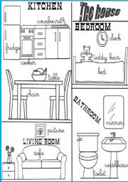 English Worksheet: rooms