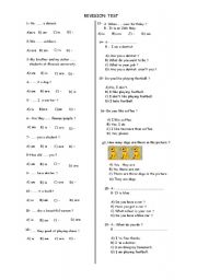revision test elementary level for 6th class turkish students