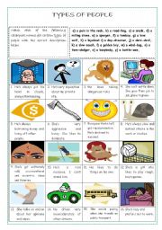 English Worksheet: TYPES OF PEOPLE (PART I)  (+ KEY)