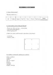 English worksheet: Describing  a document