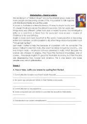 English Worksheet: Test : Globalization