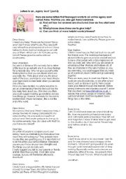 English Worksheet: Letters to an agony aunt