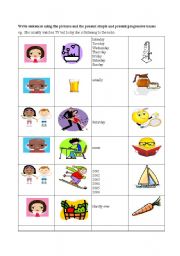 English worksheet: Present simple/continuous