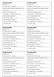 English worksheet: My dream-school