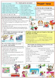 English Worksheet: The present tense