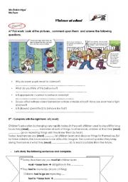 English Worksheet: violence at school ( part 1)