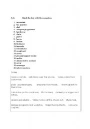 English worksheet: Job Duties