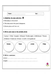 English worksheet: Types of the noun