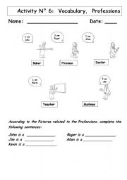 English Worksheet: Professions