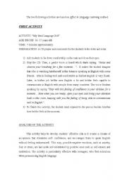English Worksheet: one world, one love