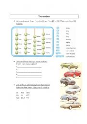 English worksheet: Alphabet/numbers