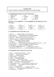 English Worksheet: countable-uncountable nouns