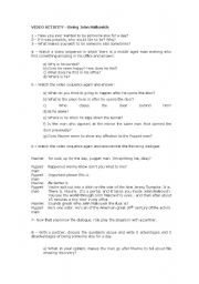 English Worksheet: Video Activity - Being John Malkovich