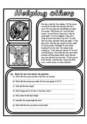 English Worksheet: Helping Others (2 Pages)