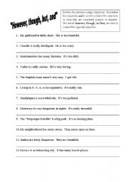 English worksheet: CONJUCTIONS