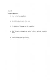English worksheet: Marley: A Dog Like No Other Quiz Chapters 9-10
