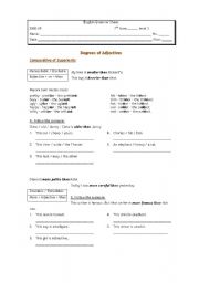 English Worksheet: degrees of adjectives