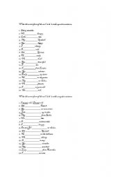 English worksheet: Beginning ESL exam   - Present tense, present progressive, simple past, prepositions of time and place