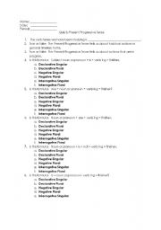 English Worksheet: Quiz for present tense