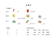 English Worksheet: The alphabet. Letters a,b,c
